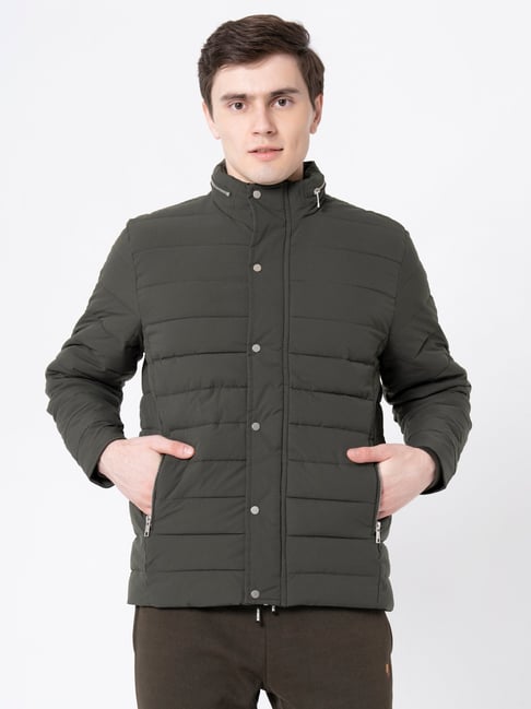 Buy Red Tape Men Olive Green Solid Padded Hooded Jacket - Jackets for Men  19568290 | Myntra