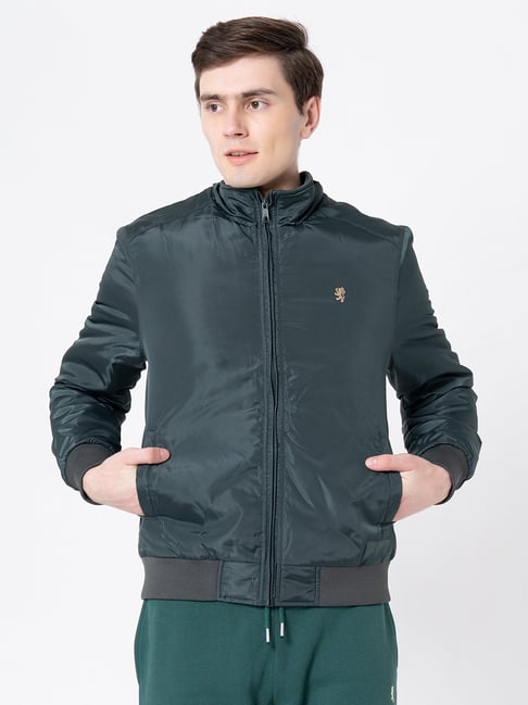 Buy Original Penguin Men Dark Green Front-Zip Quilted Jacket Online -  788693 | The Collective