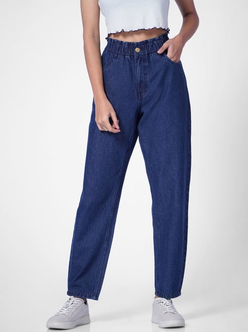 Buy Only Dark Blue Relaxed Fit Jeans for Women Online Tata CLiQ