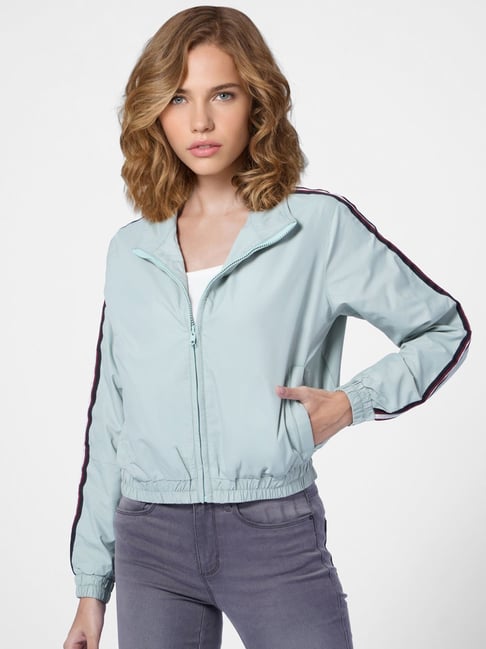 Only Blue Regular Fit Bomber Jacket