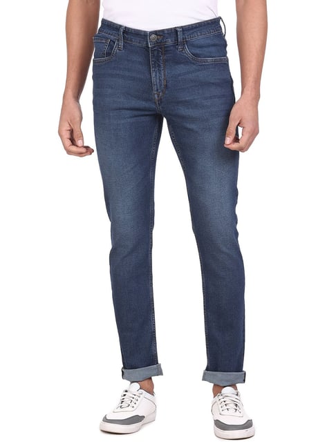 Buy Arrow Sport Blue Slim Fit Lightly Washed Jeans for Men's