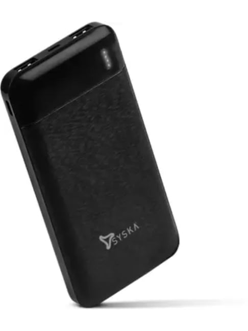 Syska 10000 mAh Power Bank (Elegant Black, Lithium Polymer)