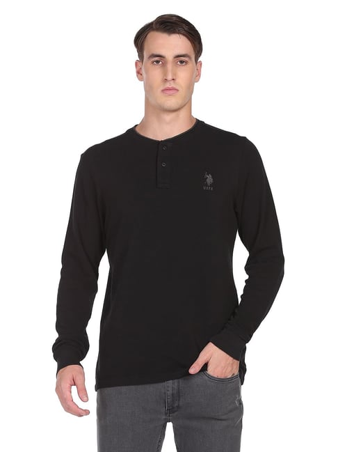 U S Polo Assn U.S. Polo Assn. Black Henley T-Shirt