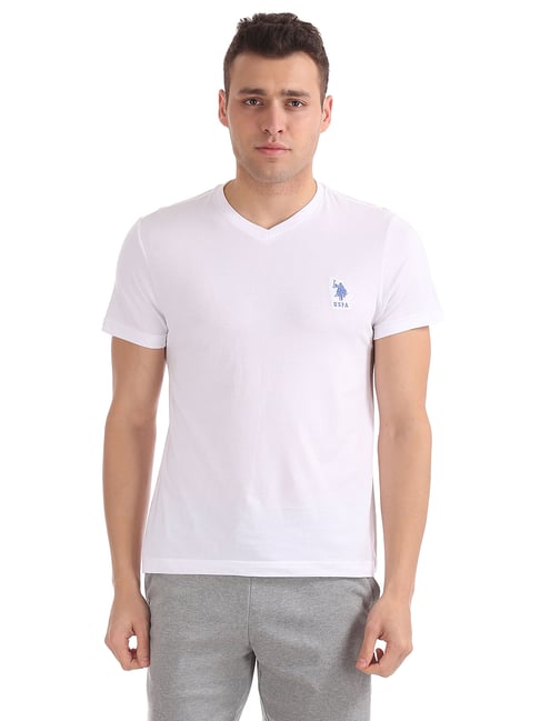 U S Polo Assn U.S. Polo Assn. White V-Neck T-Shirt