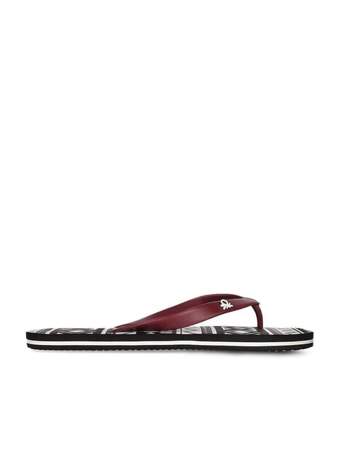 United Colors of Benetton Men's Maroon Flip Flops