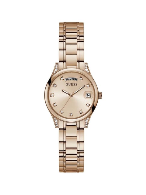 Guess Analog Rose Gold Dial Women's Watch GW0385L3