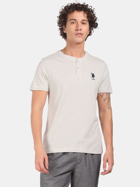 U.S. Polo Assn. Light Grey Henley T-Shirt-picture-38