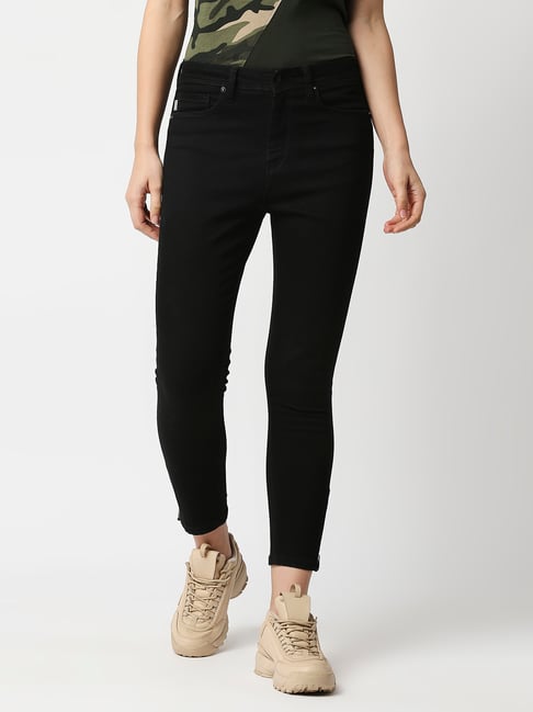 Pepe Jeans Black Skinny Fit High Rise Jeans