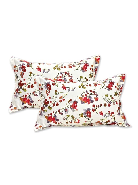 Buy Haus & Kinder Floral Grace Saanvi White & Red King Bed Sheet at