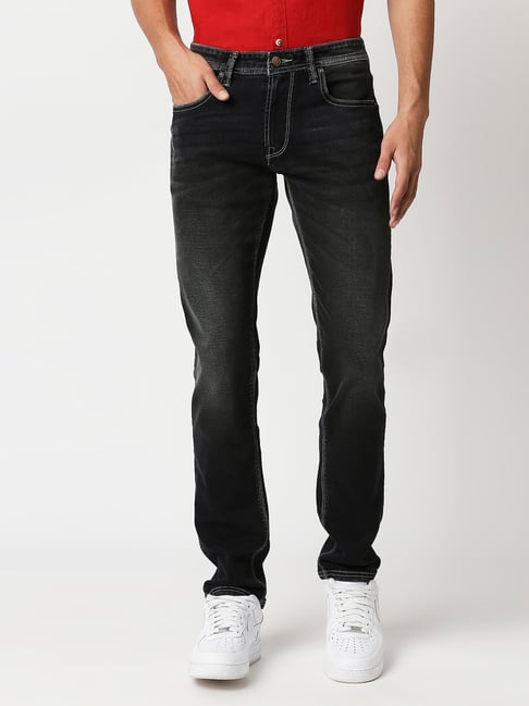 Pepe Jeans Charcoal Slim Fit Lightly Washed Jeans