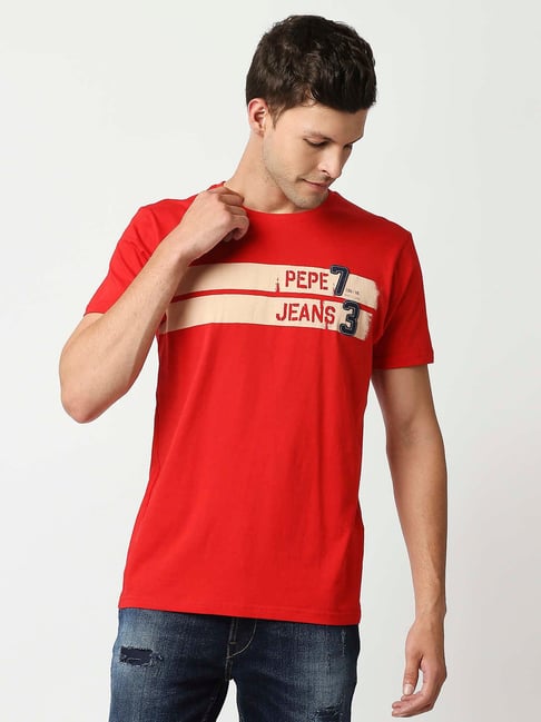 Pepe Jeans Red Crew T-Shirt