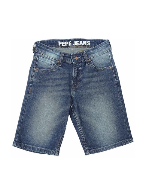 Pepe Jeans Kids Blue Washed Shorts