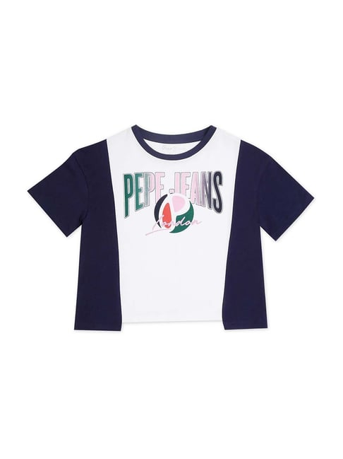 Pepe Jeans Kids White Cotton Printed T-Shirt-picture-32