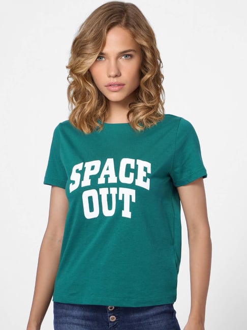 Only Green Printed T-Shirt