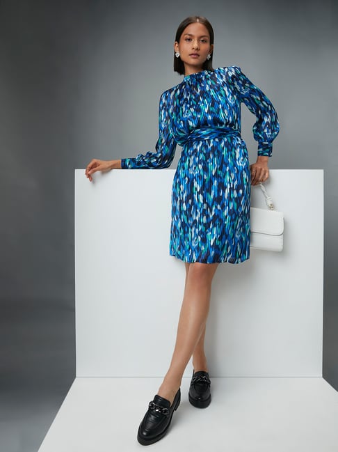 Wardrobe by Westside Blue Abstract-Patterned Dress Price in India