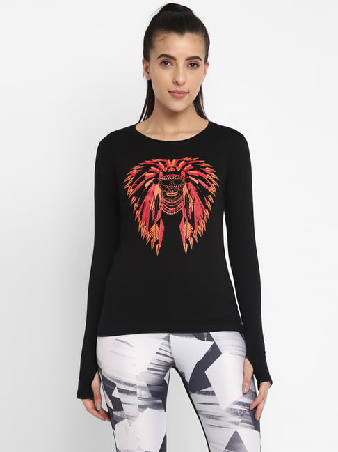 Appulse Black Printed Slim Fit Cotton T-Shirt-picture-36
