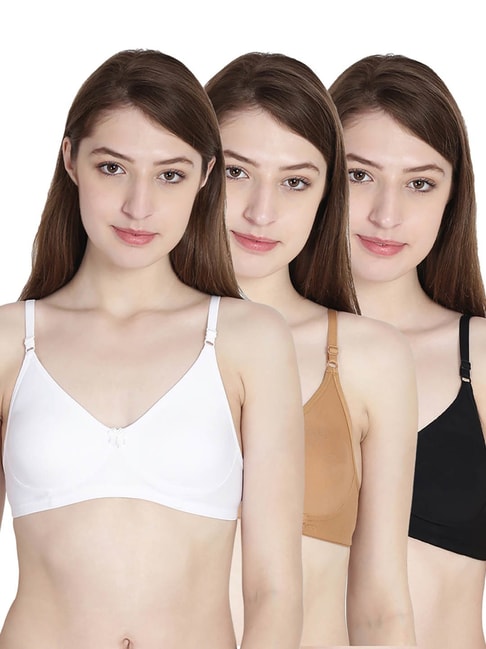 Leading Lady Multicolor Non-Wired Non-Padded Everyday Bra (Pack Of 3) Price in India