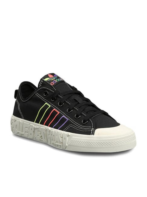 adidas Originals Men's NIZZA PRIDE Unisex Black Casual Sneakers