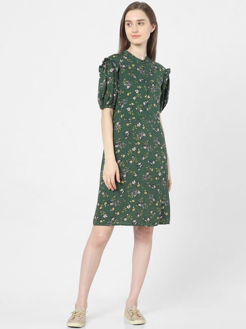 Vero Moda Green Printed Casual Dress Price in India