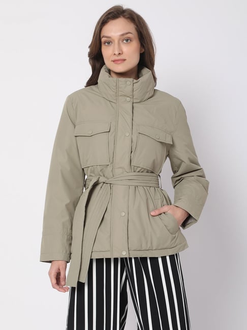 Vero Moda Olive Solid Jacket