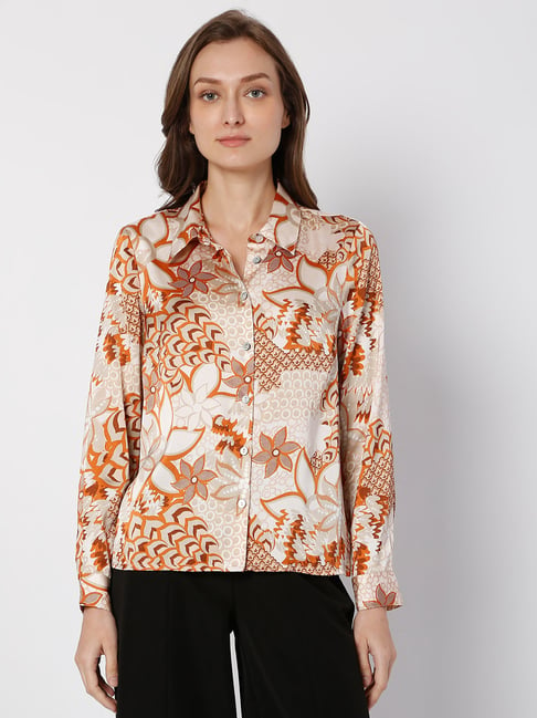 Vero Moda Off White Printed Shirt Price in India