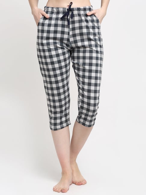 Buy Fflirtygo Solid Capris for Women Night Pyjamas for Women Night  Dress Lounge Wear Black and Grey Color 34 Pyjama Capri Pack Of 2Pcs  for Ladies Cotton at Amazonin