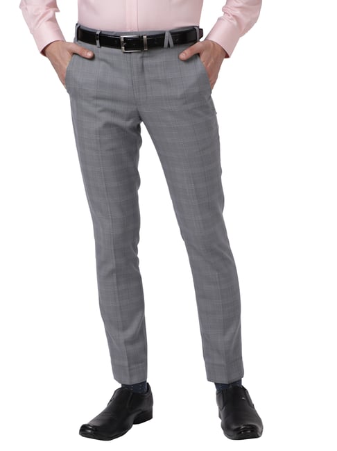 Buy Park Avenue Navy Regular Fit Trousers for Men Online @ Tata CLiQ