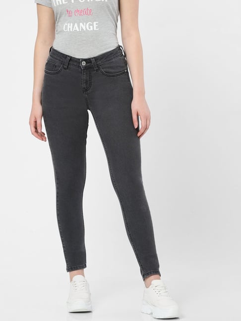 Vero Moda Grey Solid Jeans