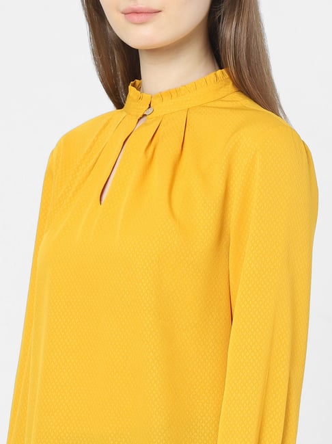Buy Vero Moda Yellow Regular Fit Top for Women Online Tata CLiQ