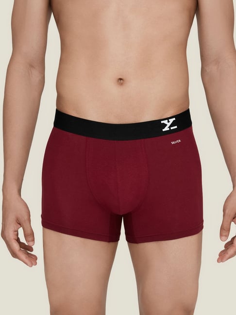 XYXX Dark Maroon & Azure Blue Regular Fit Trunks - Pack of 2-picture-42