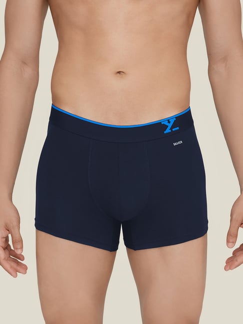 XYXX Navy & Azure Blue Regular Fit Trunks - Pack of 2-picture-38