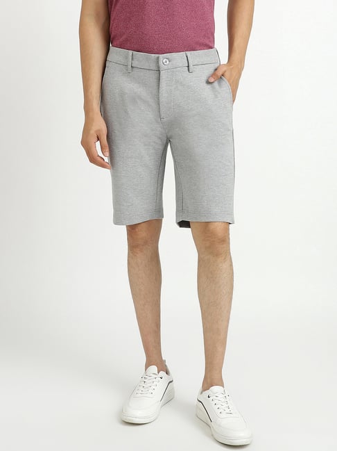 Mens grey best sale tailored shorts