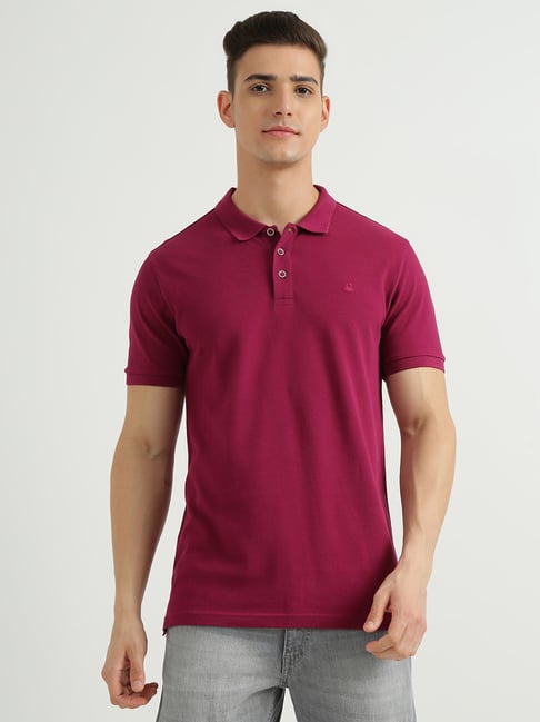 United Colors of Benetton Purple Polo T-Shirt