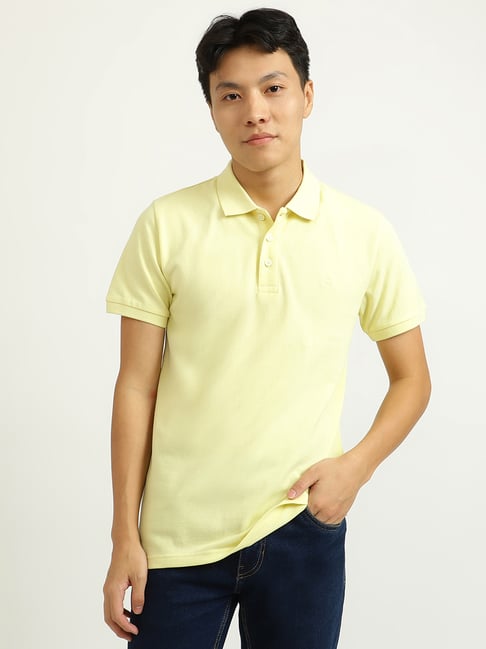 United Colors of Benetton Light Yellow Polo T-Shirt