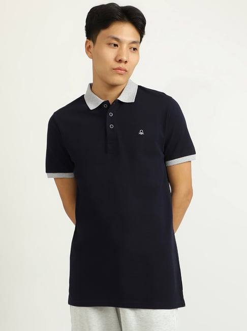 United Colors of Benetton Navy Polo T-Shirt