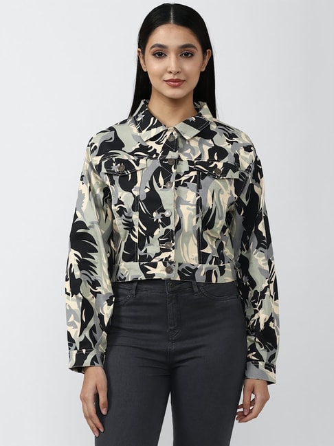ASOS DESIGN denim jacket in leopard print | ASOS