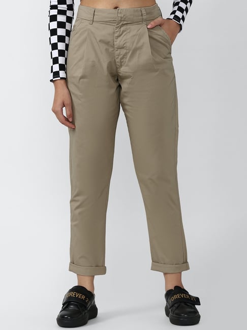 Buy Cider High Waist Button Pleated Jogger Pants online