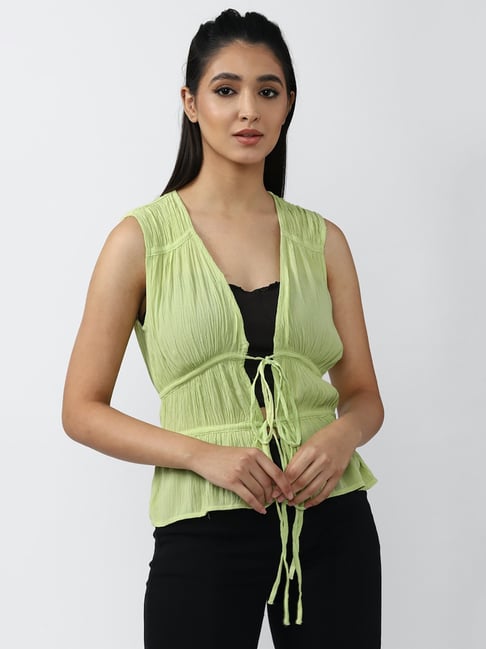 Forever 21 Green Sleeveless Shrug