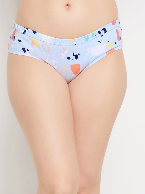 Clovia Light Blue Printed Hipster Panty Price in India