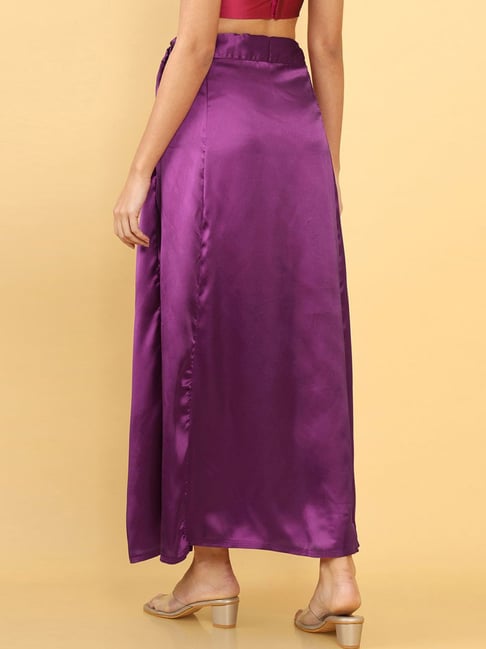 Buy Ms.Lingies Purple Plain Saree Shapewear for Women Online
