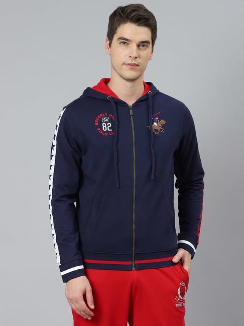 Buy Beverly Hills Polo Club Navy Full Sleeves Hooded Sweatshirt
