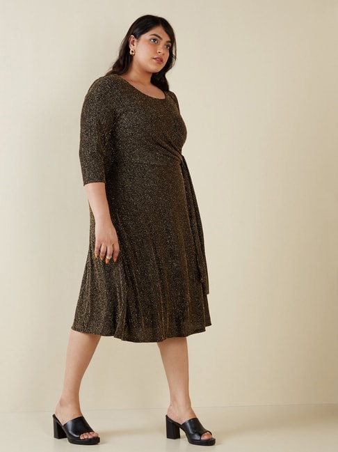 Buy Gia Curves by Westside Black Shimmer-Detailed Dress for Online @ Tata  CLiQ