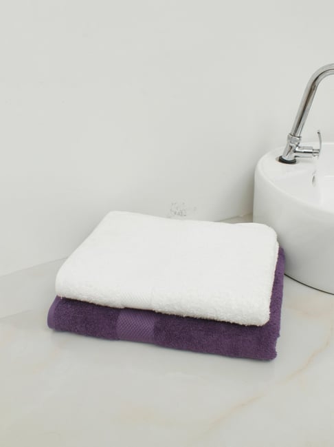 Buy Avi Living White Cotton 500 GSM Bath Towel - Set of 4 at Best