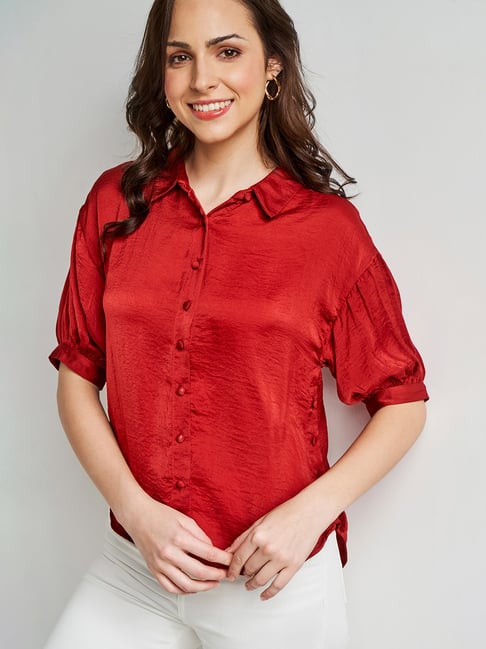 AND Red Regular Fit Shirt Price in India