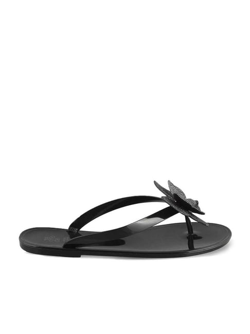 Tresmode Women's Black Thong Sandals