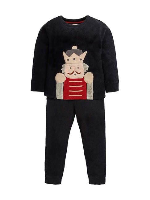 Cherry Crumble by Nitt Hyman Kids Black & Red Printed Full Sleeves T-Shirt Set-picture-39