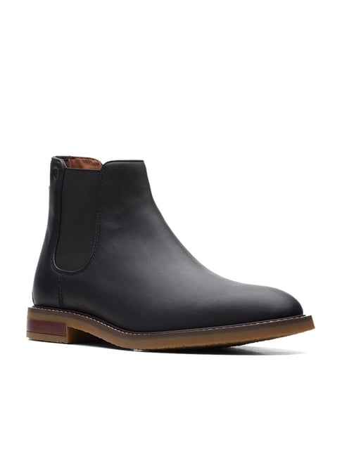 Clarks black chelsea sales boots mens