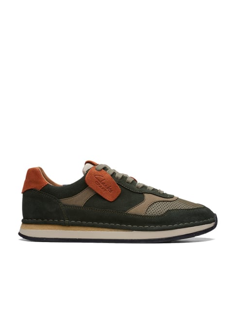 Clarks Men's CraftRun Tor Olive Casual Sneakers