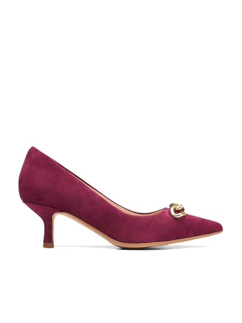 Clarks Women's Violet55 Trim Red Pump Stilettos