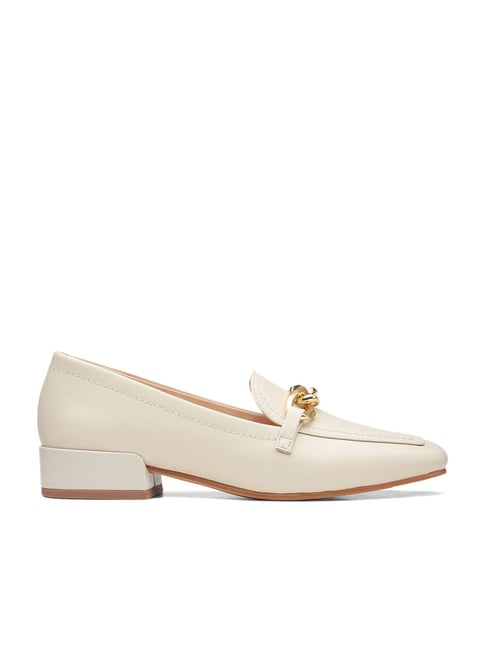 Clarks sales white loafers